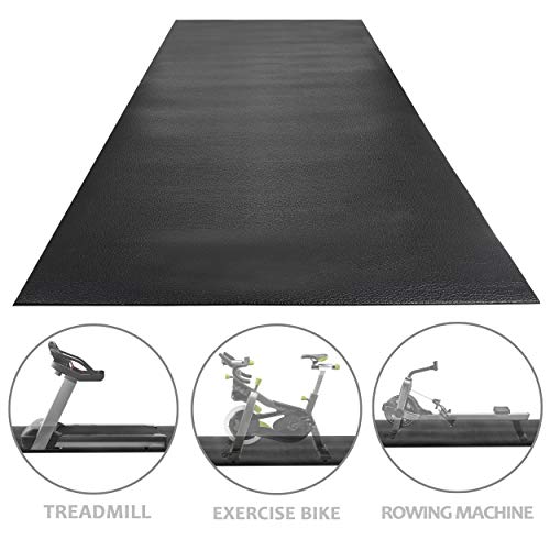 F2C 8'x3' Treadmill Mat Fitness Equipment Mat High Density High Density Floor Protector Compatible for Treadmills, Elliptical, Exercise Bikes, Stationary Cycles Peloton Bike, Indoor Spin Bike, Home Gym Mat