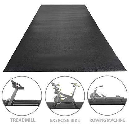 F2C 8'x3' Treadmill Mat Fitness Equipment Mat High Density High Density Floor Protector Compatible for Treadmills, Elliptical, Exercise Bikes, Stationary Cycles Peloton Bike, Indoor Spin Bike, Home Gym Mat