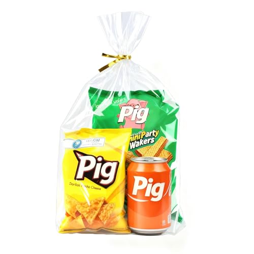 PigPotParty Cellophane Gift Bags 12x16 Inch, 100 Pack, Clear Goodie Bags - color: 12x16 Inch (Pack of 100)
