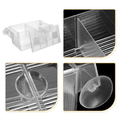 2pcs Fish Breeding Box with Double-Layer Floating Design Aquarium Nursery Incubator Hatchery Divider for Fry and Shrimp Cultivation