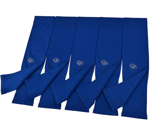 HOPESHINE Arm Cooling Sleeves UPF 50+ UV Protection Compression Cycling Outdoor Sports 5-Pairs - color: Navy Blue 5-pairs, size: S-XL