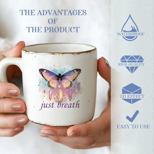 30 Pcs Magic UV DTF Cup Wraps, 10 Sheets Dreamy Watercolor Decals Cartoon Rub on Decals Waterproof Transfer Stickers for Glass Cups Wood Crafts - style: Dreamy Watercolor