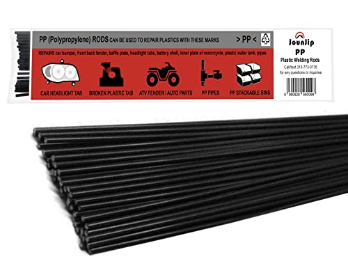 JOUNJIP 40pcs Polypropylene (PP) Plastic Welding Rods - 1/8 Inch Diameter (3mm) Round Sticks, 13"Long - For Car Headlight Tab Repairs (40Packs)