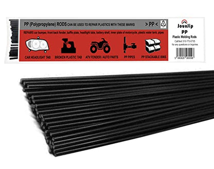 JOUNJIP 40pcs Polypropylene (PP) Plastic Welding Rods - 1/8 Inch Diameter (3mm) Round Sticks, 13"Long - For Car Headlight Tab Repairs (40Packs)