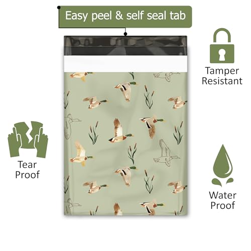 10x13 (100) Ducks Designer Poly Mailers Waterproof Self Sealing Tear Resistant Polymailers Shipping Envelopes Premium Printed Bags For Small Businesses - color: Ducks, size: 10x13