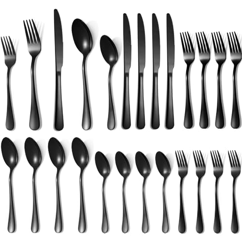 Silverware Set,20-Piece Stainless Steel Flatware Set for 4 - style: 20pcs Round Edge