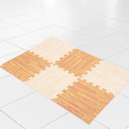 TOYANDONA 12pcs Interlocking Puzzle Floor Mats Crawling Play Mat Eva Foam Tiles Non-Toxic Floor Pads for Nursery Gym and Home Use