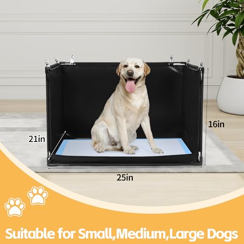 HOMBYS Dog Pee Pad Holder with High Walls, No-Spill Indoor Potty for Large Dogs, Foldable Puppy Litter Box, Patent Pending (25.2" Lx21.3 Wx15.7 H) - size: 25.2"Lx21.3"Wx15.7"H