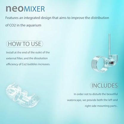 Aquario Neo Mixer - CO2 Diffuser for Neo Flow Lily Pipes, Efficient CO2 Dissolution, Easy Maintenance and Installation - Medium, 13mm 12/16mm - size: Medium [1/2" (12/16MM)]