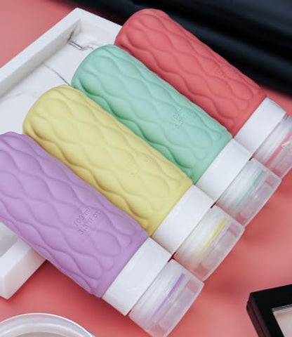 3.4oz Silicone Travel Bottles for Toiletries Refillable Liquid Accessories - color: Sweet Ripple-3.4oz