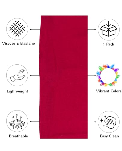 Prien Women Cotton Hijab Cap, Stretchy Head Cover, Pre-Sewn Inner Muslim Scarf Undercap, Non Slip Headband for Daily Wear - color: Burgundy