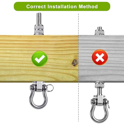 SELEWARE Heavy Duty Bearing Swing Hangers, 2 Pack Stainless Steel Swing Hooks for Wood and Steel Beam, Swing Hardware for Hammock, Yoga Swing, Porch Swing, Heavy Bag, 7" x M2/5", 1500LB Capacity - color: 2 Pack Bearing Hangers (7" X M2/5" Threaded Rod)