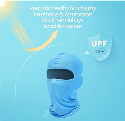 Balaclava Sun/uv face mask UPF 50+ ski mask Neck Gaiter face Scarf Outdoor Sports 3pack - color: Bluex3