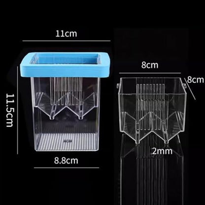 Breeder Box Aquarium Box Fish Egg Square Design PP Material Suitable for Betta Clownfish, Yellow