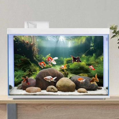 AWERT 24x12 inches Ocean Floor Aquatic Plants Aquarium Background Undersea Theme Aquarium Background Polyester Underwater Fish Tank Background - size: 24x12in/60x30cm