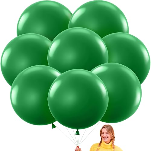KatchOn, Green Balloons for Party - Big 36 Inch, Pack of 8 | Ramadan Balloons Arch for Ramadan Decorations for Home | Dark Green Balloon for St Patricks Day Decorations - color: Green