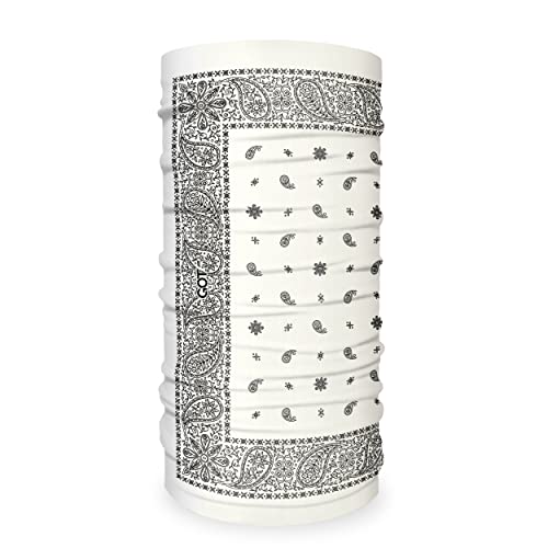 GOT Sports Tube Bandana - Neck Gaiter for Women Men, Face Mask, Neck Wrap, Head Scarf, Curly Hair Sleep Protection - color: White Paisley