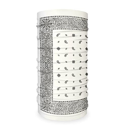 GOT Sports Tube Bandana - Neck Gaiter for Women Men, Face Mask, Neck Wrap, Head Scarf, Curly Hair Sleep Protection - color: White Paisley