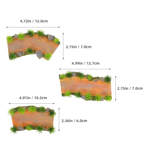 ABOOFAN 3pcs Aquarium Mini Resin Stone Steps Curved Pathway Bridge Ornaments Micro Landscape Fish Tank Decorations for Fairy Garden Accessories