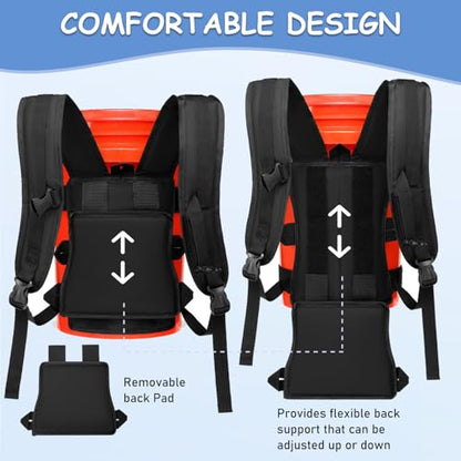 Utility Bucket Backpack 6 Gallon Bucket Backpack Strap for Fishing, Hunting, Apple Picking (only Backpack) - color: Black