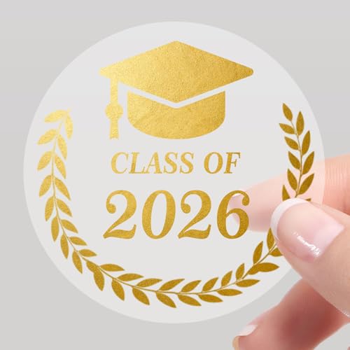 120PCS Graduation Stickers, Class of 2026, Graduation Envelope Seals, Congratulations Graduates, Gold Seals for Certificates, Foil Metallic Seal, Graduation Labels, Graduation Party Favors 1.6 inch - color: 26 Graduation Sticker B