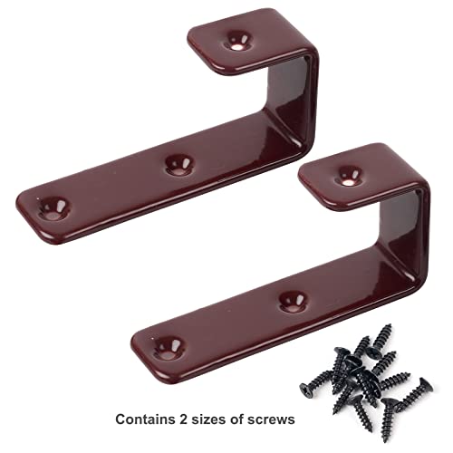 4 Pack Bunk Bed Ladder Hook, Inside 1" Kids Bunk Bed Replacement Hardware, Brown PVC Metal Loft Bed Ladder Hooks, Camper/Rv Bunk Ladder J Hook Brackets with 2 Size Screws (4 Pcak, Brown) - color: Coffee, size: 4 Pack