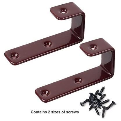 4 Pack Bunk Bed Ladder Hook, Inside 1" Kids Bunk Bed Replacement Hardware, Brown PVC Metal Loft Bed Ladder Hooks, Camper/Rv Bunk Ladder J Hook Brackets with 2 Size Screws (4 Pcak, Brown) - color: Coffee, size: 4 Pack