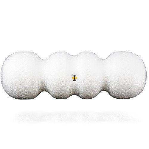 Rollga LITE - High Density Foam Roller for Exercise & Back Pain, 18 inches | Patented Grooves Protect Spine & Bone, Bumps Reach Deeper, Design Mimics Hands-On Massage, Increase Flexibility 22% - color: White