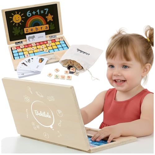 Montessori Toys 11.8" Laptop Preschool Learning Activities 3 Year Old Boy Gift, Pretend Play Toddlers Birthday Gift ,Learning and Educational Toys for 3 4 5 6 7 8 Year Old Kids