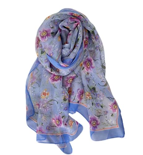 Pokeedioty Scarfs for Women Lightweight Fashion Scarves Elegant Floral Pattern Sheer Scarfs Sunscreen Shawls Wraps - color: P 073