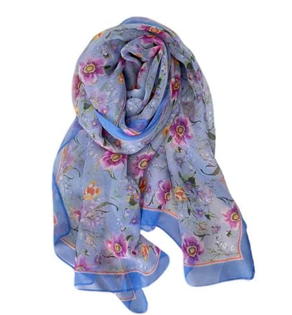 Pokeedioty Scarfs for Women Lightweight Fashion Scarves Elegant Floral Pattern Sheer Scarfs Sunscreen Shawls Wraps - color: P 073