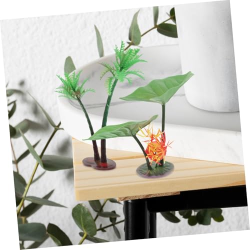 YARNOW 1Set Miniature Accessories with Artificial Trees and Floating Lily Pads for Fairy Garden and Micro Landscape Decor Fake Plants for Office Living and Aquarium Display