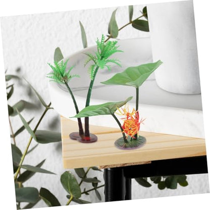 YARNOW 1Set Miniature Accessories with Artificial Trees and Floating Lily Pads for Fairy Garden and Micro Landscape Decor Fake Plants for Office Living and Aquarium Display