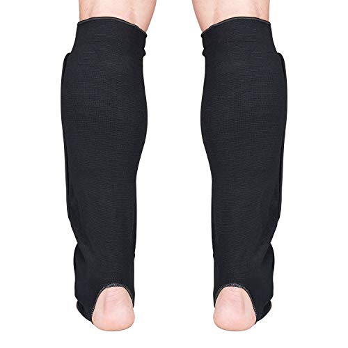 Kickboxing, Muay Thai MMA Martial Arts Shin Guards, Instep Guard Sparring Protective Leg Shin Foam Kick Pads for Kids and Adults - size: Small
