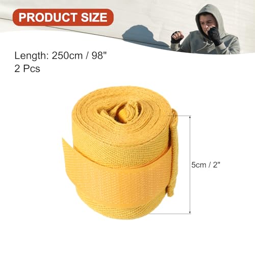 PATIKIL Boxing Hand Wraps, Elastic Boxing Wraps Cotton Fist Mitts Wrist Straps Protection for Muay Thai Martial Art - color: Yellow, size: 98 inch