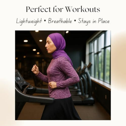Instant Jersey Hijab for Women – Pre-Sewn Slip-On One-Piece, Soft Stretch, Opaque & Breathable - color: Brown