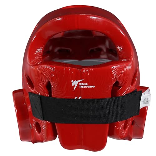 adidas Martial Arts Taekwondo Headgear with Face Shield - color: Red, size: Small