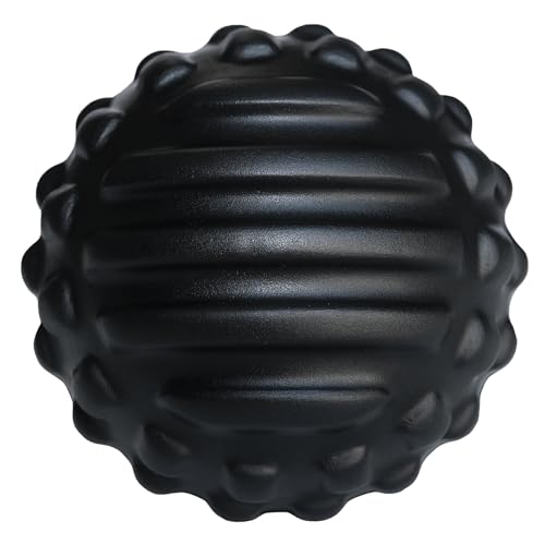 Massage Ball for Deep Tissue and Myofascial Release. 2.9″ Fascia Ball for Muscle Knots, Recovery, Trigger Point Therapy, Pain Relief, Foot Plantar Fasciitis. (Black) - color: Black