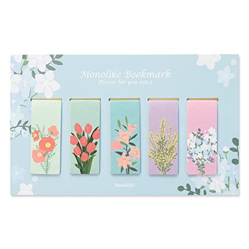 Monolike Magnetic Bookmarks Flower for You Ver.2, Set of 5 - color: Flower for You Ver.2
