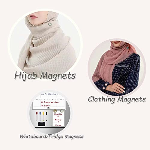 Strong Hijab Magnets - Safety Magnetic Hijab Pins for Clothes & Scarves for Women
