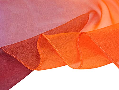 uxcell Women'sChiffon Sheer Long Scarf Silky Gradient Party - color: Orange Purple