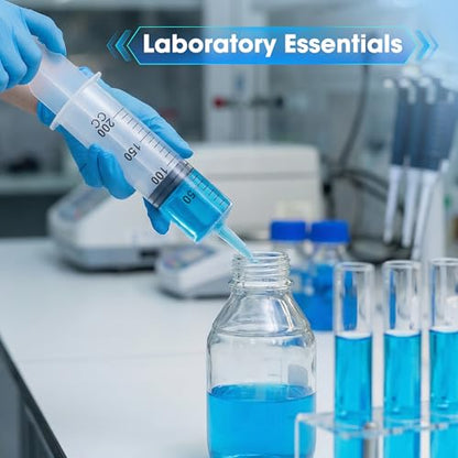 200ml Large Syringe for Thick Liquids,Individually Wrapped | Plastic Syringe Without Needle for Scientific Labs, Oil, Lubricant Refilling - style: 200cc