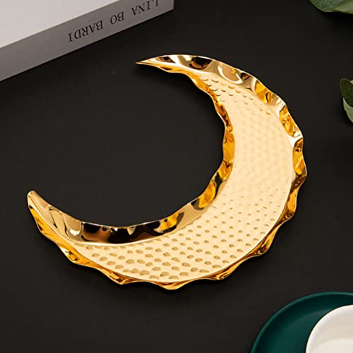 Eid Mubarak Decorations Serving Tray Food Serving Plate Fruit Dessert Plates Dessert Food Storage Container Ramadan Muslim Islamic Party Golden Eid Mubarak Tray