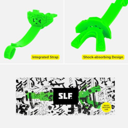 SLEEFS X Hot Green Football Mouth Guard - Lip/Mouthguard with Helmet Strap - Lip/Teeth Protector Mouthpiece - Moldable - for Youth/Adults, Men & Women Mouth Guard, Maximum Air Flow, All Sports - color: Hot Green