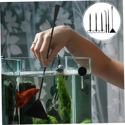 Yardwe 1 Set Stainless Steel Fish Tank Supplies for Aquatic Plant Maintenance Scissors Tweezers Spatula for Effortless Trimming and Cleaning