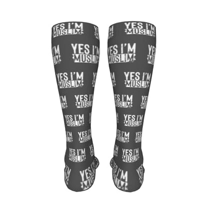 Muslim Islam Arabic Islamic Religious Allah God Be Casual Long Socks for Men's and Women's Soft Comfortable Warm