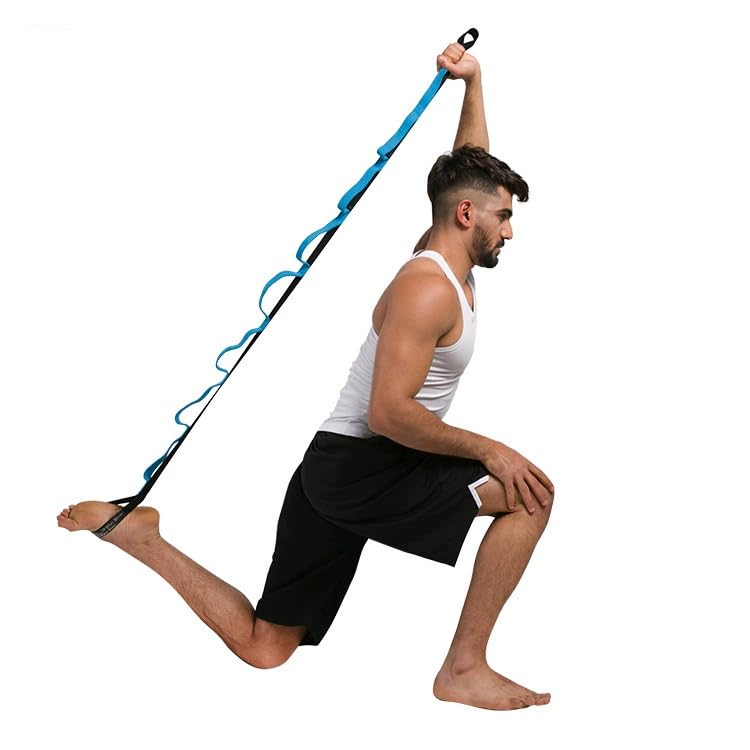 Yoga Stretch Strap with 10 Loops – Non-Elastic Stretching Strap for Flexibility, Physical Therapy, Pilates, and Home Workouts