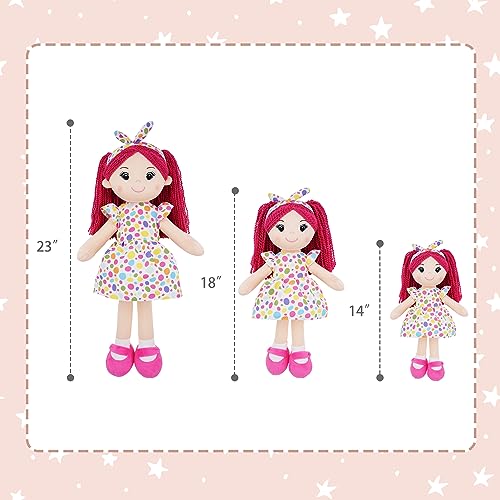 June Garden 14" Snuggle Cuties Sophie - Soft Cuddly Plush Doll Gift for Girls - Huggable Rag Doll - Pink M - color: Pink Sophie, size: Medium