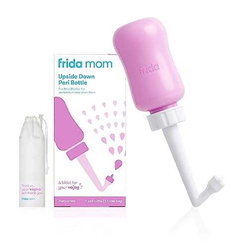 Frida Mom Upside Down Peri Bottle for Postpartum Care, Portable Bidet - color: Pink