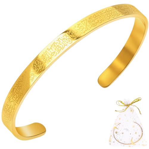 Zcargel Eid Ayatul Kursi Bracelets Arabic Islamic Bracelet Cuff bracelets for women Men Islam Eid Ramadan New Year Gifts - color: 32 pcs